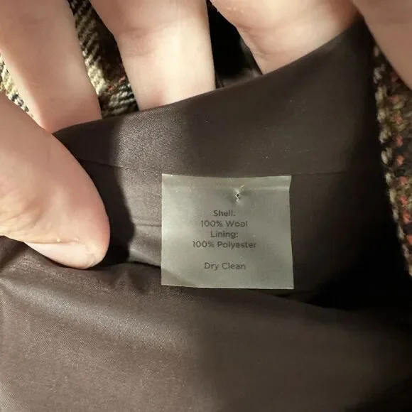 Talbots Women’s Houndstooth Peplum Swing Blazer 3/4 Sleeve Button Down Size 14 - Picture 5 of 5